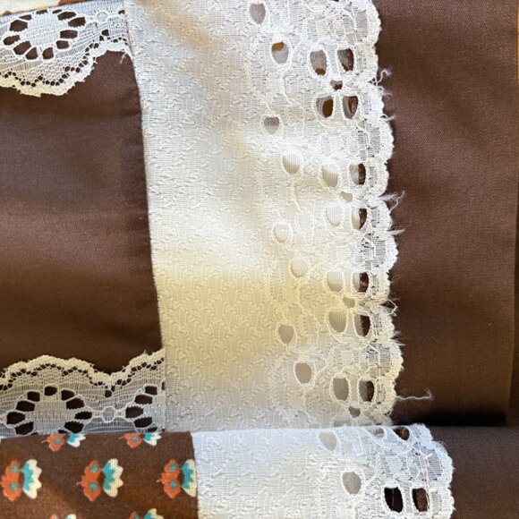 Vintage Carefree Fashions Skirt Brown Cottagecore Lace Prairie Gunne Sax Style - Picture 5 of 10